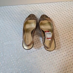 Anne Klein Gold and Black Heels